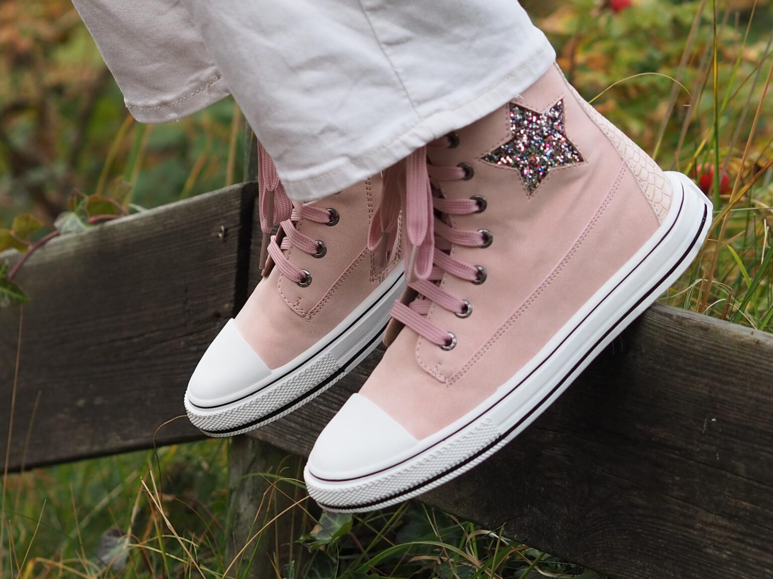 roze sneakers